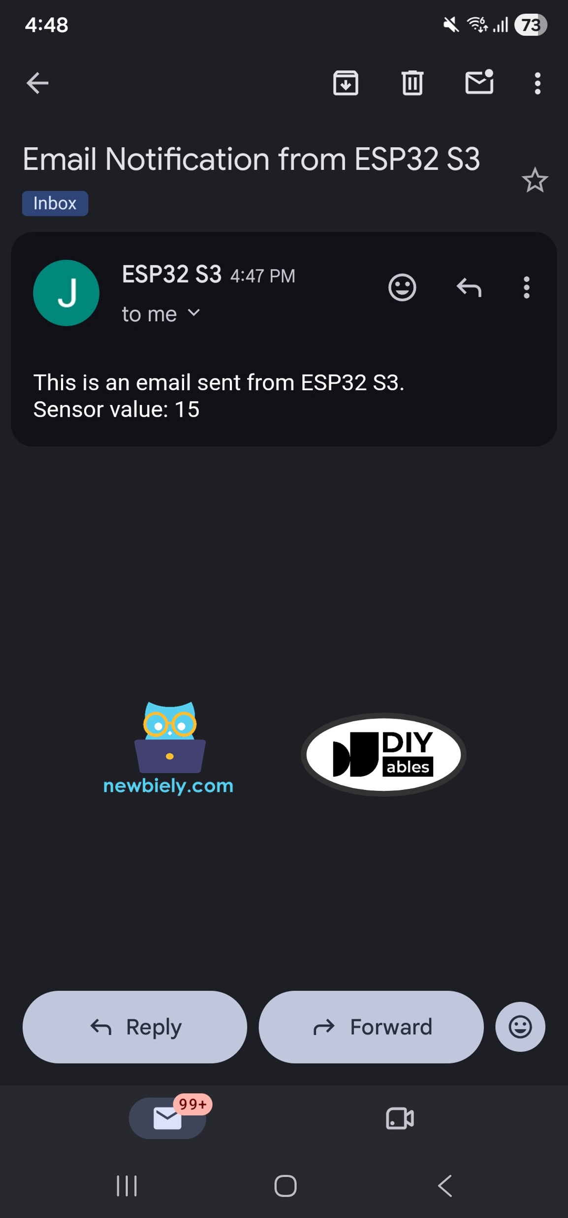 L'ESP32 S3 envoie un e-mail
