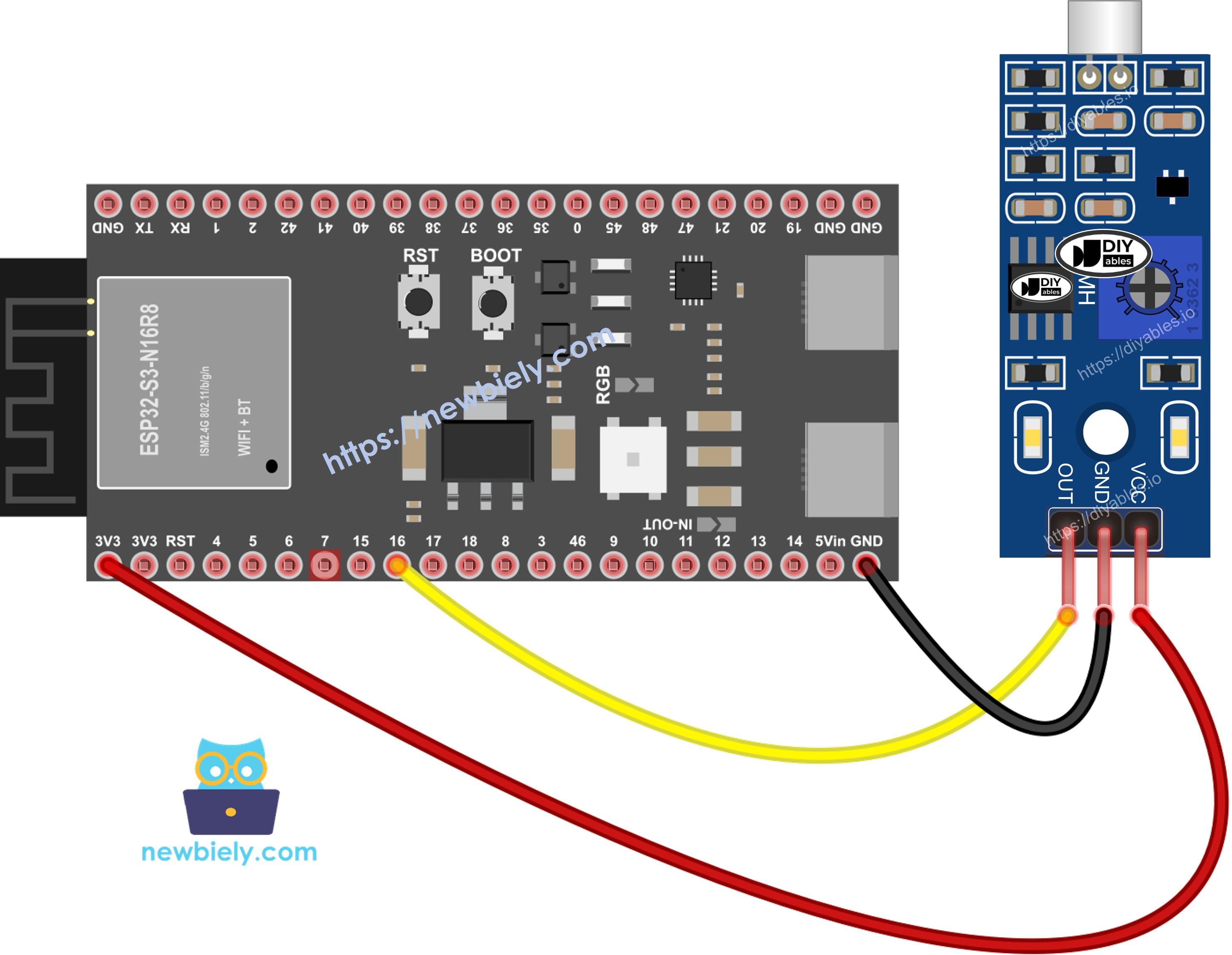 ESP32 S3 Sound Sensor Wiring Diagram
