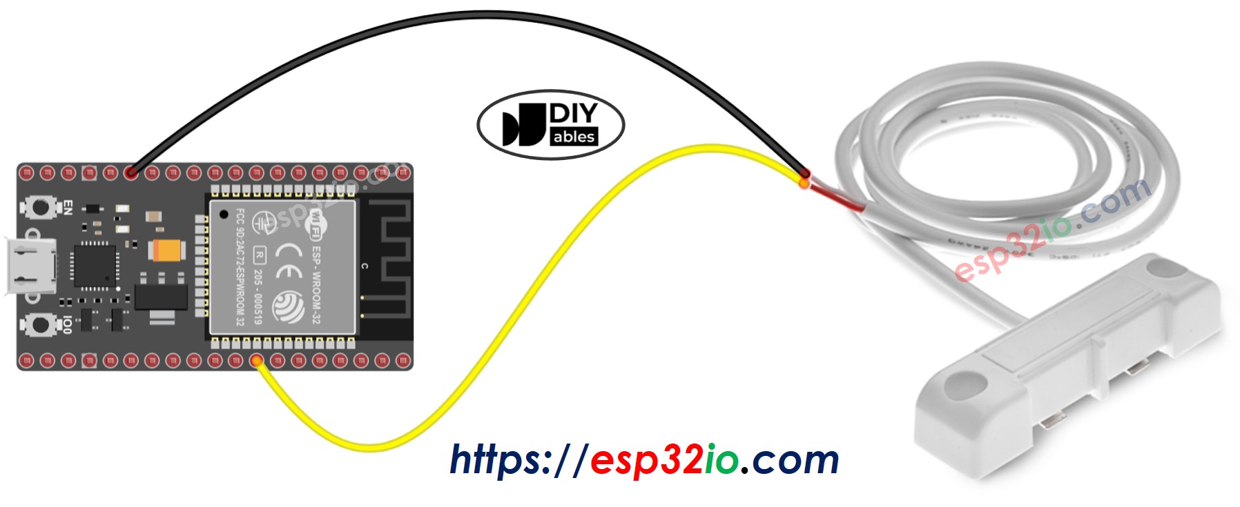 Schéma de câblage du détecteur de fuite d'eau ESP32