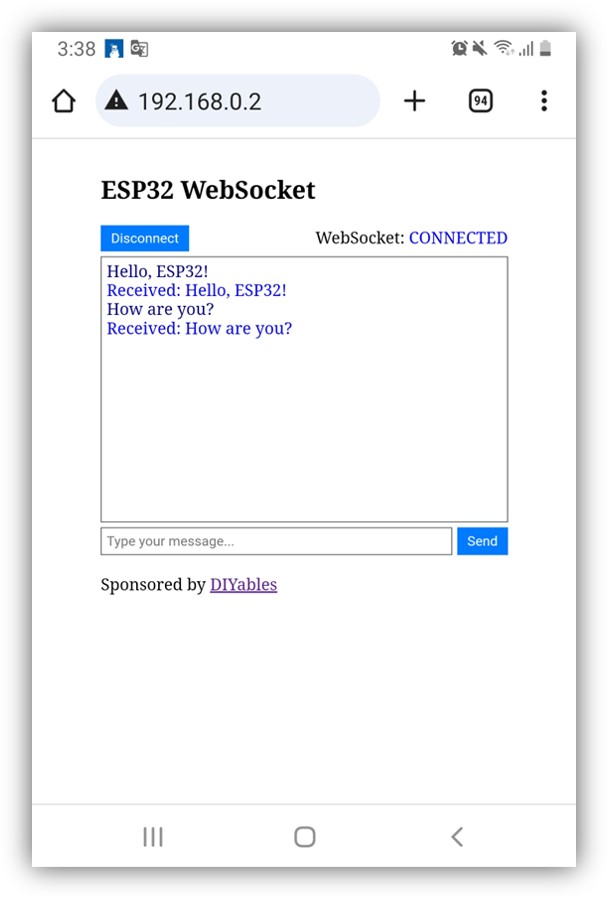 Serveur de chat websocket ESP32