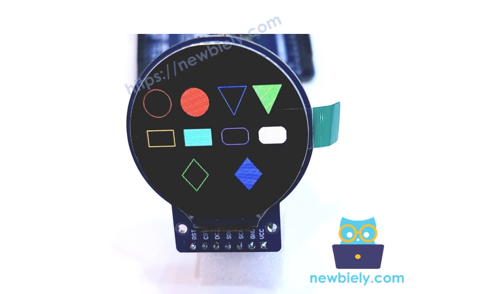 ESP8266 NodeMCU Écran LCD TFT rond Dessiner des formes
