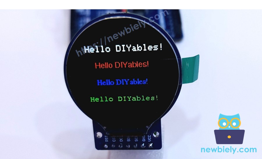 ESP8266 NodeMCU Écran TFT LCD rond et police externe