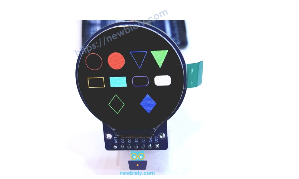 Image d'affichage pour écran LCD TFT rond ESP8266 NodeMCU