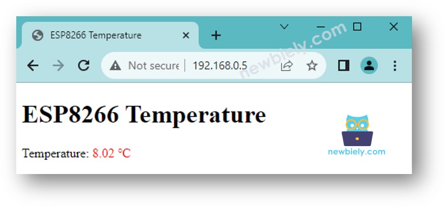 Navigateur Web de température ESP8266 NodeMCU