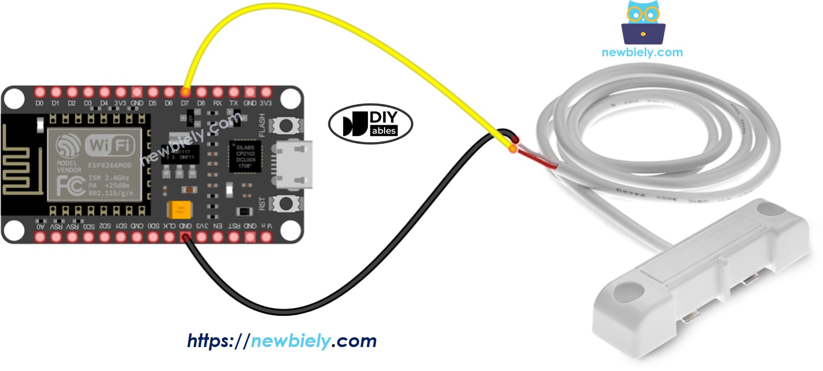 Schéma de câblage du détecteur de fuite d'eau ESP8266 NodeMCU