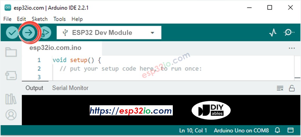 Comment télécharger du code ESP32 sur Arduino IDE