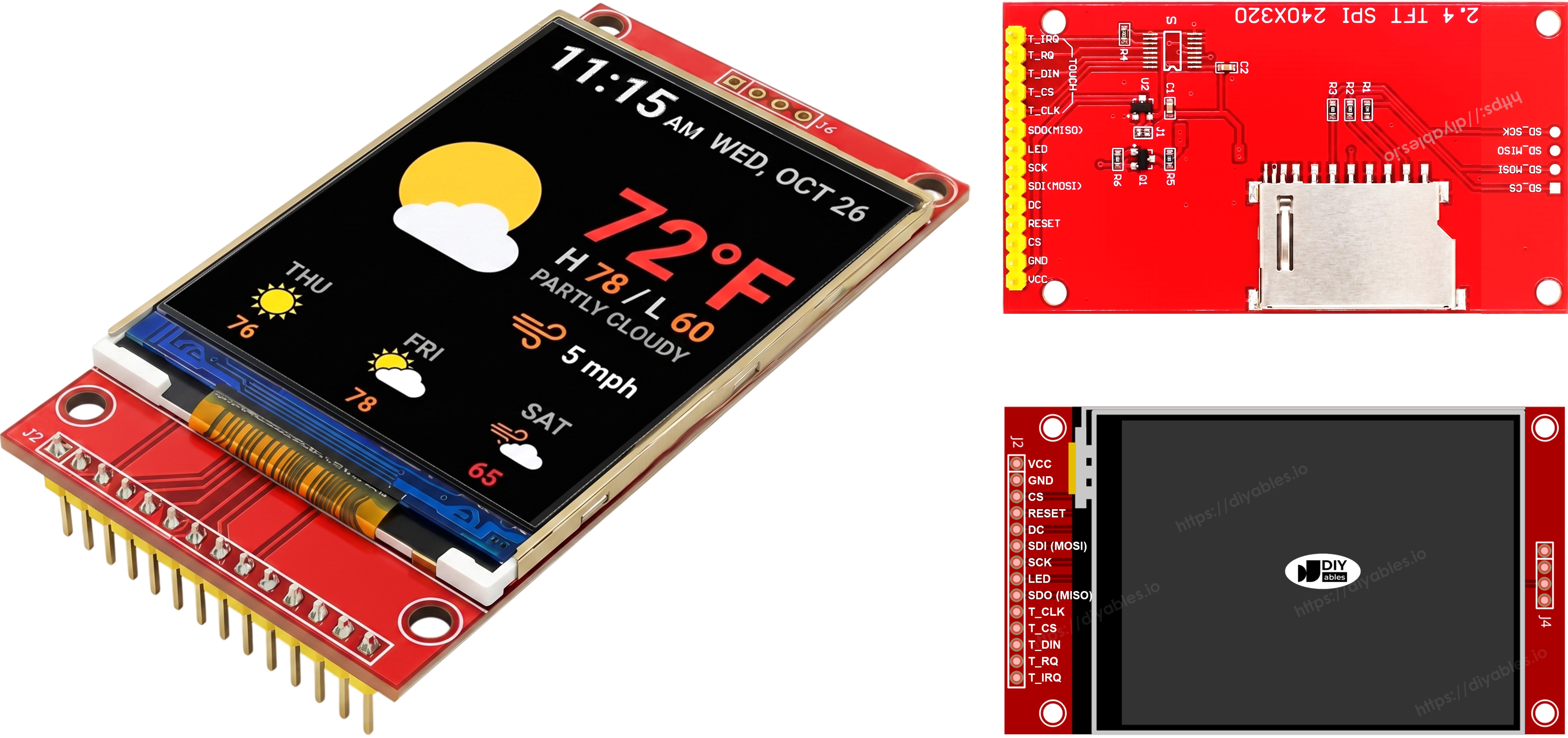 Brochage de l'Écran TFT SPI