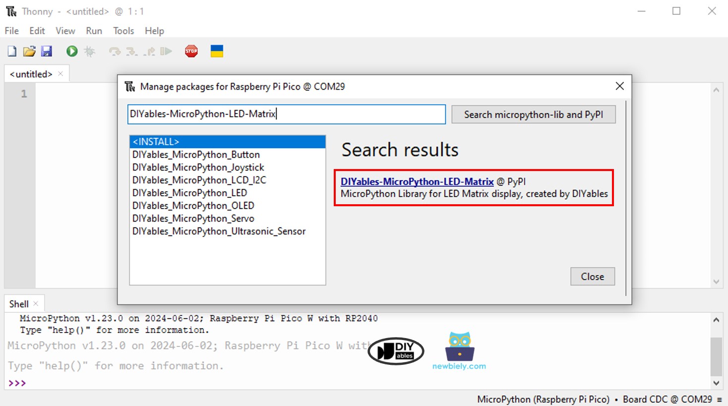 Bibliothèque de matrice LED pour Raspberry Pi Pico