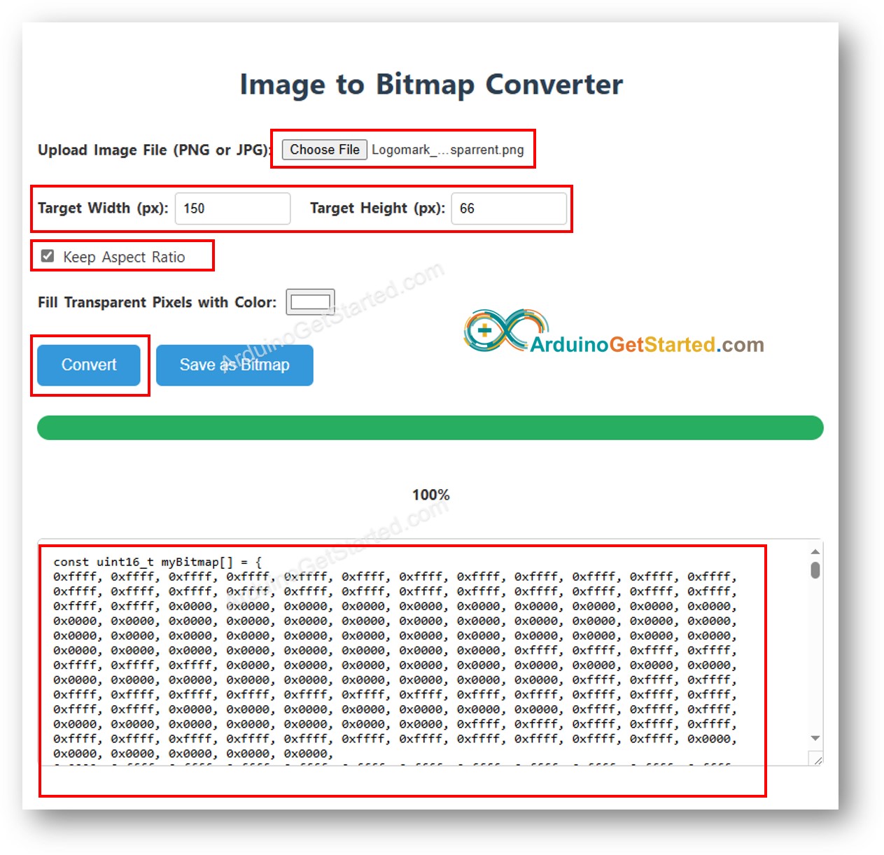 image en tableau bitmap